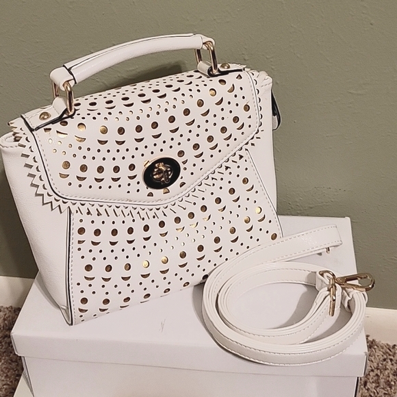 Melie Bianco Sophia laser cut top handle bag - Picture 6 of 8